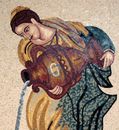 Woman Pouring Hydria Mosaic close-up