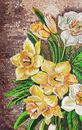 Vase with Yellow and White Flowers Mosaic close-up