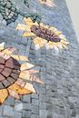 Three Sunflowers Mosaic close-up