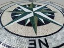 Green Compass Rose Mosaic, 32" close-up