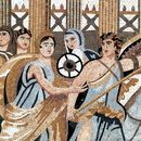 Off to Battle Roman Mosaic Reproduction крупным планом