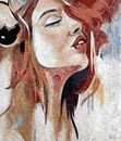 Red-Haired Woman and Horse Mosaic close-up