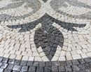 Greyscale Floral Pattern Mosaic, 52" close-up