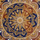 Goldenes böhmisches Muster Mosaik, 150 cm Zoom