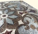 Mosaik Muster Grau Gold, 100 cm Zoom