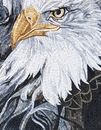 Wolf und Weißkopfseeadler in den Bergen Mosaik, 100x135 cm Zoom