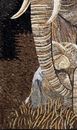 Elephant Embracing Young Calf Mosaic Wall Art close-up