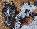 Лошади Мозаика крупным планом