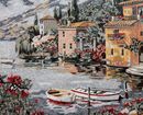 Coastal Town Mosaic, 67"x48" close-up