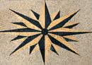 Gold und Schwarz Kompass Teppich Mosaik Zoom