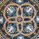 Mosaik Floral Schwarz, 120 cm Zoom