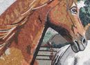 Pair of Horses Mosaic Mural close-up