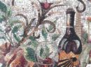 Tuscan Wine and Fruit Mosaic, 36"x26" close-up