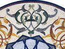 Mehrfarbiges Sternmuster Mosaik Medaillon Kunstwerk, 120 cm Zoom