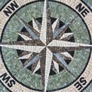 Mosaik Kompass Grün, 75 cm Zoom