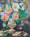 Overflowing Bouquet Mosaic, 34"x48" close-up