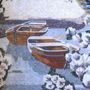 Rowboats Landscape Mosaic close-up