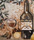 Wine and Flowers Mosaic close-up