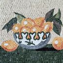Gold Lemons and Peaches Mosaic close-up