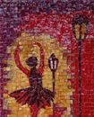 Балерина в ночи, мозаика, 50x75 см крупным планом
