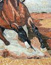 Brown Horse Running Mosaic close-up
