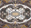 Ornate Oval-Shaped Rug Mosaic close-up