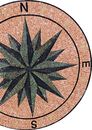 Mosaik Dunkelgrün Kompassrose, 180 cm Zoom