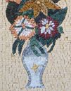 Patterned Vase of Flowers close-up