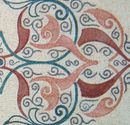 Eclectic Pink and Green Rug Mosaic close-up