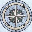 Mediterranean Compass Mosaic, 48" close-up