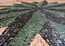 Empress Green Compass Mosaic, 48" close-up