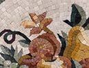Gold Fruit Bowl Vignette Mosaic Backsplash close-up