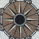 Checkered Compass Rose Mosaic, 71" close-up