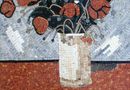 Mohnblumen in Vase Mosaik Zoom