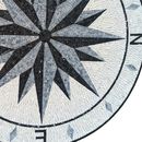 Charcoal Compass Mosaic, 44" close-up