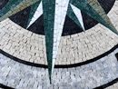 Green Compass Rose Mosaic, 32" close-up