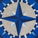 Blaue Kompassrose Mosaik, 150 cm Zoom