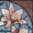 Pink Lilies Mosaic Tile, 60" close-up