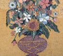 Textured Flower Display Mosaic, 38"x54" close-up