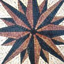 Brown Compass Mosaic, 48" close-up