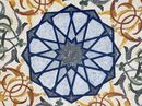 Mehrfarbiges Sternmuster Mosaik Medaillon Kunstwerk, 120 cm Zoom