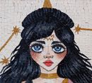 Aquarius Zodiac Mosaic крупным планом