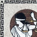 Lady Justice Mosaic, 36" close-up