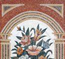 Floral Display Under an Arch Mosaic close-up