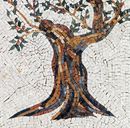 Bordered Olive Tree Mosaic close-up