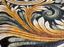 Patterned Gold Leafy Round Mosaic close-up