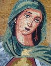 Virgin Mary Icon Mosaic close-up