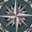 Sea Green Compass Mosaic, 36" close-up