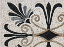 Swirling Leaf Mosaic Kitchen Mosaic Mural close-up