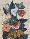 Patterned Vase of Flowers close-up